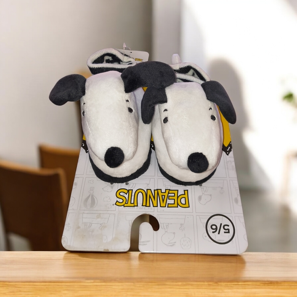 Peanuts Black and White Kids Slippers